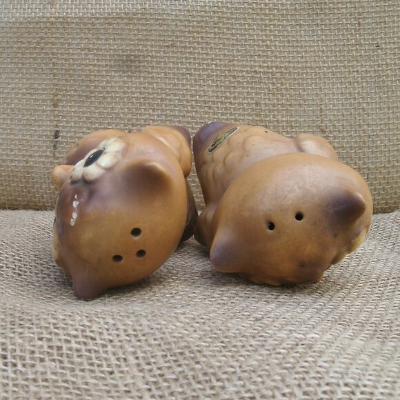 Vintage Josef Originals Porcelain Owl Salt & Pepper Shakers - Picture 12 of 16